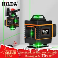 HILDA 16 линий 4D лазерный уровень самонивелирующийся 360 горизонтальный и вертикальный крест супер мощный зеленый лазерный уровень