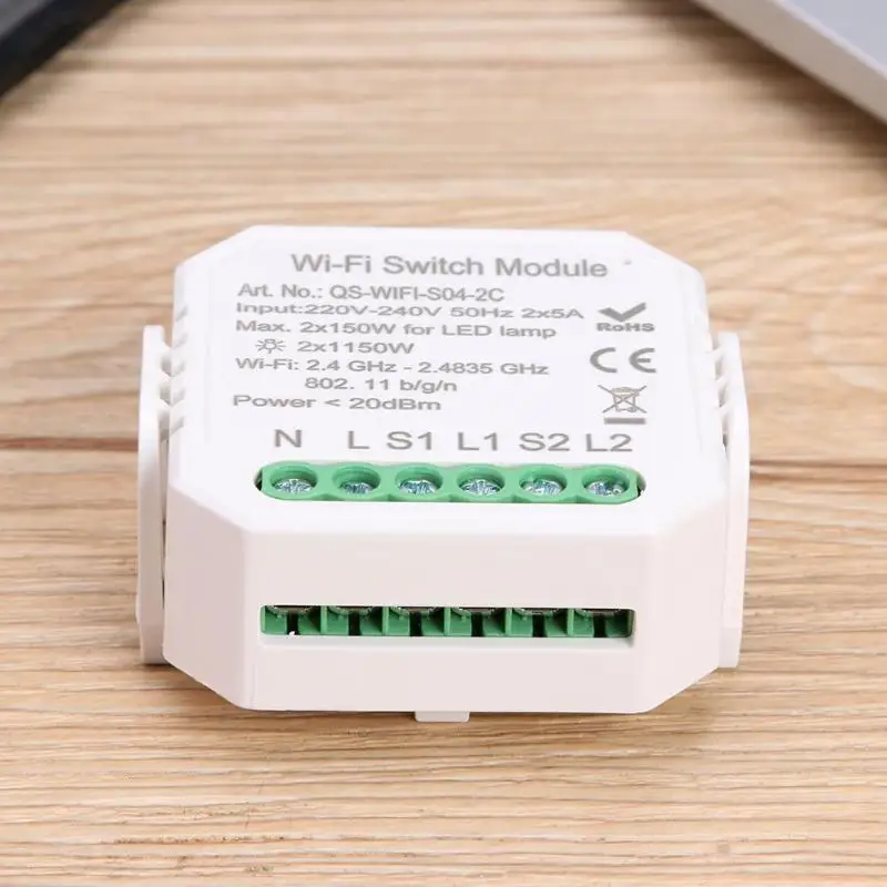 Tuya S04 2C умный DIY WiFi модуль переключателя Поддержка внешнего переключателя работает для Alexa Google Assistant