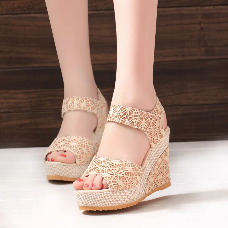 

HAJINK Wedge Sandals Platform Open Toe High Heels Sandals Women Wedges Shoes Summer Heels Sandals Ladies 10cm