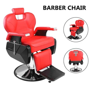 

Professional Salon Barber Chair 8702A Red Hairdressing Chair PVC Leather for Hairdresser Tattoo Shaving Lift Square Chair
