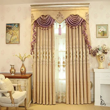 

New Chenille Embroidery European Curtains for Living Room Bedroom Custom Window Coverings American Minimalist Style