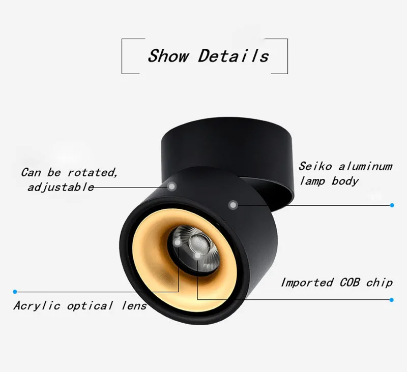 Recessed Led Ceiling Light Spot Plafond Led Downlight Surface COB 9W 12W 15W 18W Dimmable AC110 220v Room Round Bedroom