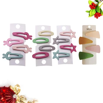 

4 Set/16 Pcs Candy Color Frosted Hair Clip Synthetic Resin Hair Accessory Headdress for Children Kids Girls