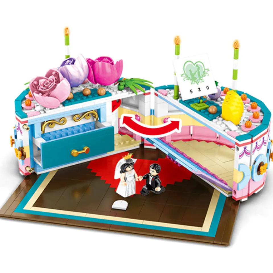 

Legoinglys Friends Birthday Cake Food Kids Model Building Blocks Kids Toys Newlyweds Wedding Birthday Gift Friends