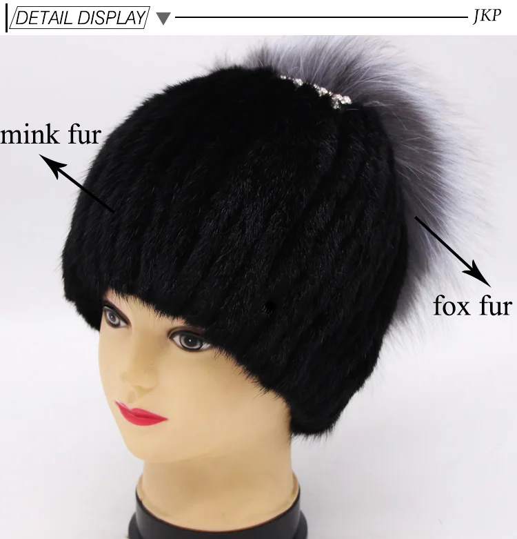 JKP Новая женская шапка из натурального меха норки, мех лисы, зимняя модная теплая шапка из натурального меха норки, шапка зимняя шапка высокого качества