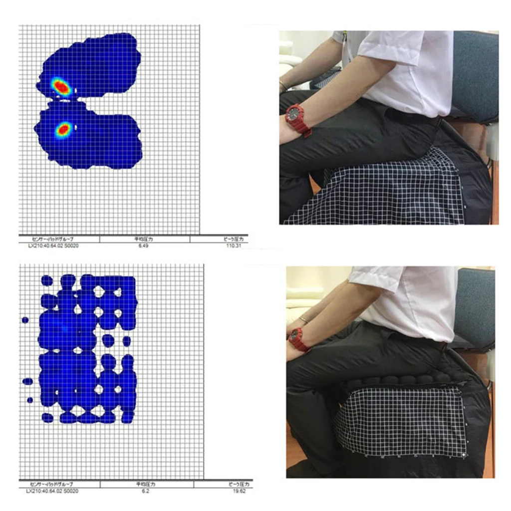 2pcs Anti-slip Inflatable Motorcycle Seat Cushion Pad Matterss for YAMAHA Black