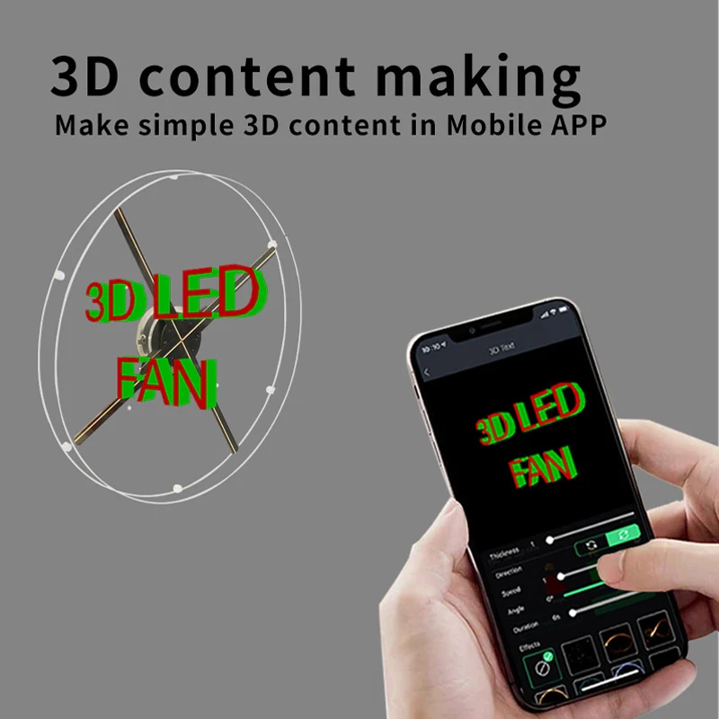 LED 3D 홀로그램 프로젝터, 아크릴 커버, 광고 조명, 디스플레이 이미지 로고 조명, 홀로 팬, 와이파이 클라우드, 65cm, 1152 개
