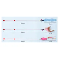 Cat Teaser Wand Rod Chase Toy – Interactive Feather Toy for Cats – Promotes Exercise and Mental Stimulation