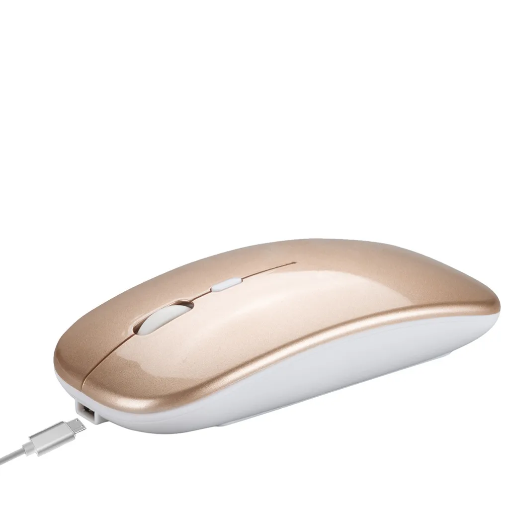 M90 перезаряжаемая Беспроводная BT 5,0 USB Двухрежимная игровая мышь Мыши для ПК ноутбука - Цвет: Золотой