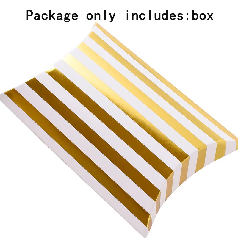 10pc Golden stripes 10 шт. Подарочная коробка драже бонбоньерка Подушка Форма День рождения упаковка коробки для вечеринки сладкие свадебные подарочные коробки для подушки Конфета печенье - Цвет: 10pc Golden stripes