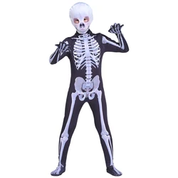Scary Zombie Costume Skeleton Skull Jumpsuit Bodysuit