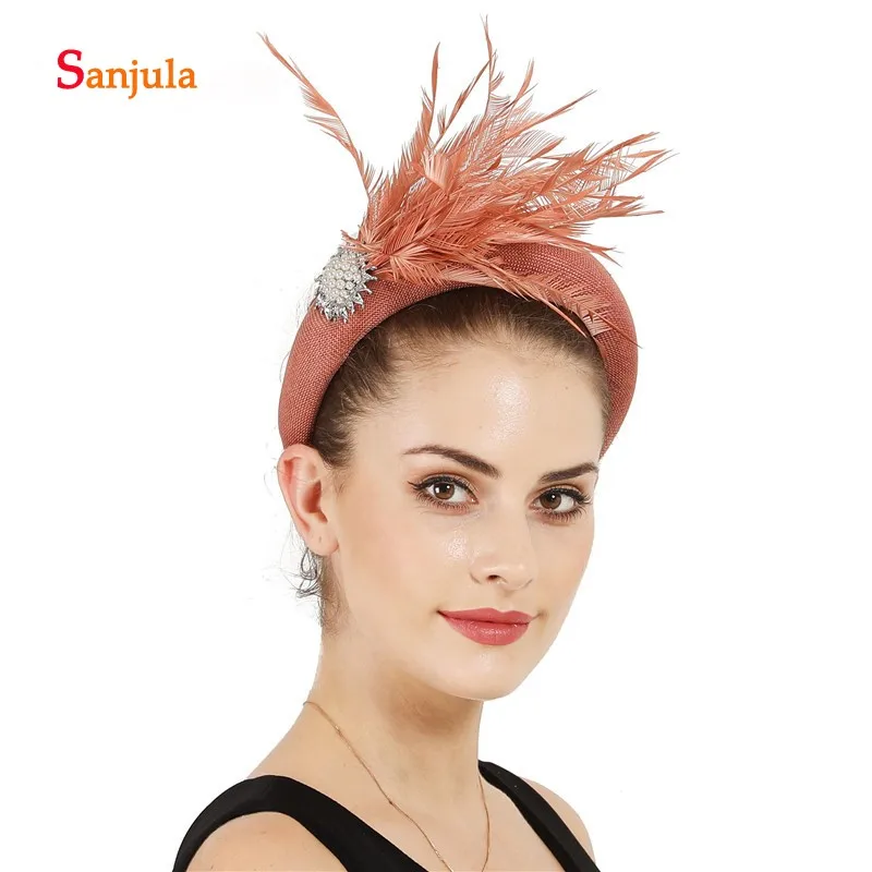 

Feathers Linen Headband for Bridal Wedding Party Headwear Emprie Special Occasion Women Hair Accessories Headpiece H383