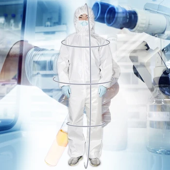 

180cm Disposable Protective Clothes Clothing Suit Siamese Anti-epidemic Non-Woven Anti-static Protection Suit Coverall Security