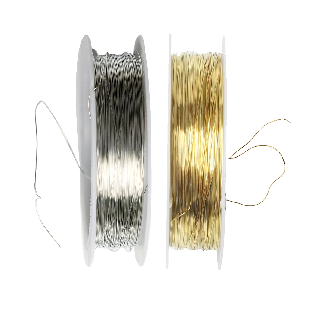 2 Rolls 22m Iron Wire Cord For Jewelry Making Wedding Flower Arranging 0.3mm