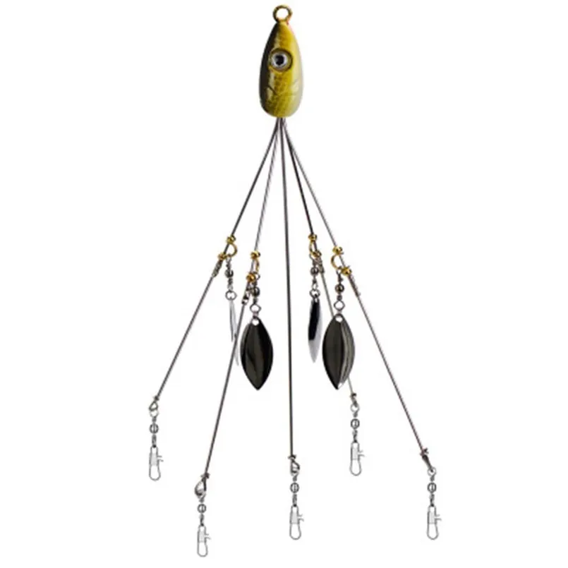 Multi-fish hook castable umbrella rig 5 arm Alabama umbrella head fishing boat bait fishing bait and snap rotation 30S16 (4)