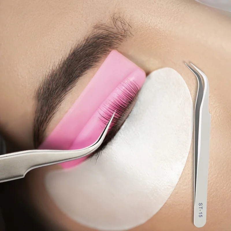 속눈썹 족집게 6A-SA ESD 스테인레스 스틸 고정밀 정전기 방지 곡선 족집게, 속눈썹 연장 픽업 도구, 1 개