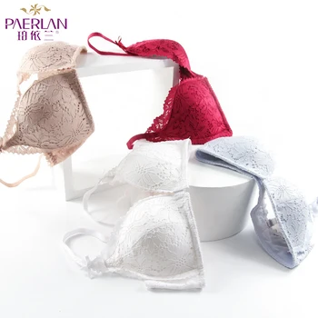 

PAERLAN Women's Fashion Bow Seamless Bra Comfortable Sexy Lace Sleeping Large Underwear New Product Push Up Front Buckle Bra