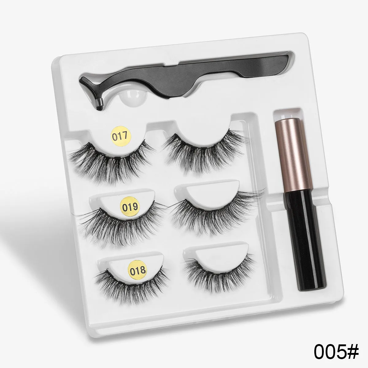 

3pairs Magnet Eyelash Long Lasting Eyelash Extension Magnetic Eyeliner Magnetic False Eyelashes Tweezer Set Eye Makeup Tool