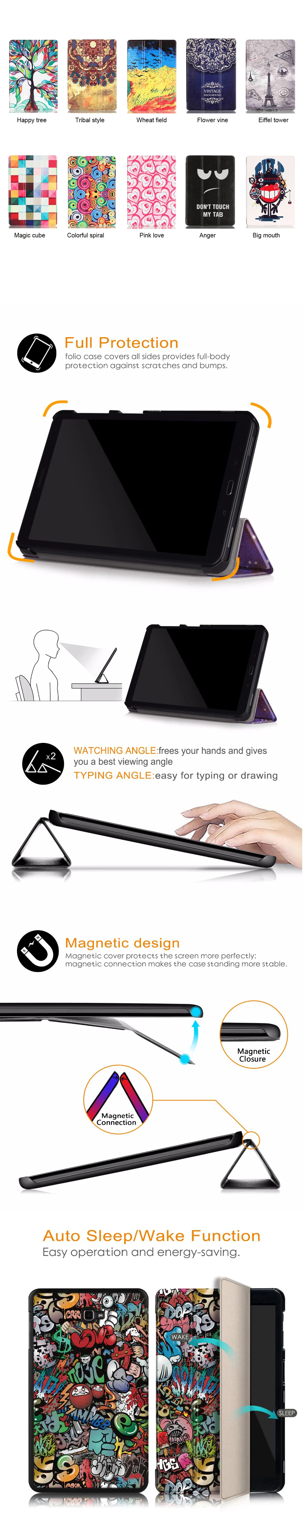 For Huawei Tablet Case T5 10.1 Leather Case For Huawei MediaPad T5 10.1 inch AGS2-W09L09L03W19 Flip Case Painted Cover Stand (7)