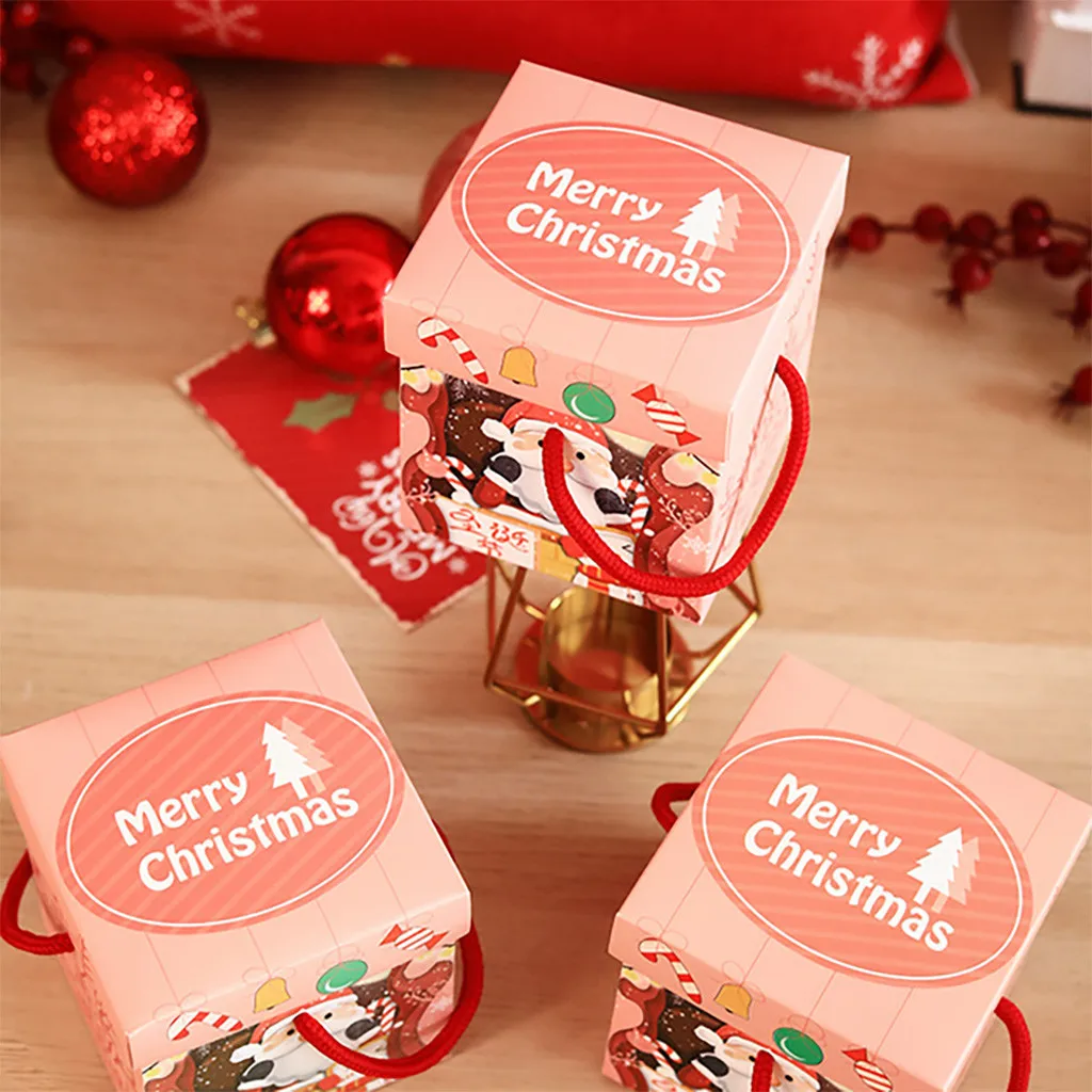 18pcs Christmas Gifts Packaging Box Paper Square Cube Apple Candy Container Christmas Present Box For Friends Presentes De Natal