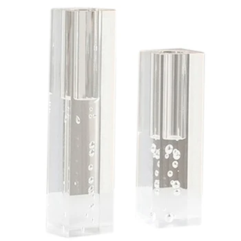 

2x Nordic Acrylic Vase Square Column Glass Bubble Flower Arrangement Home Decoration 20X4.5X4.5cm & 16X4.5X4.5cm