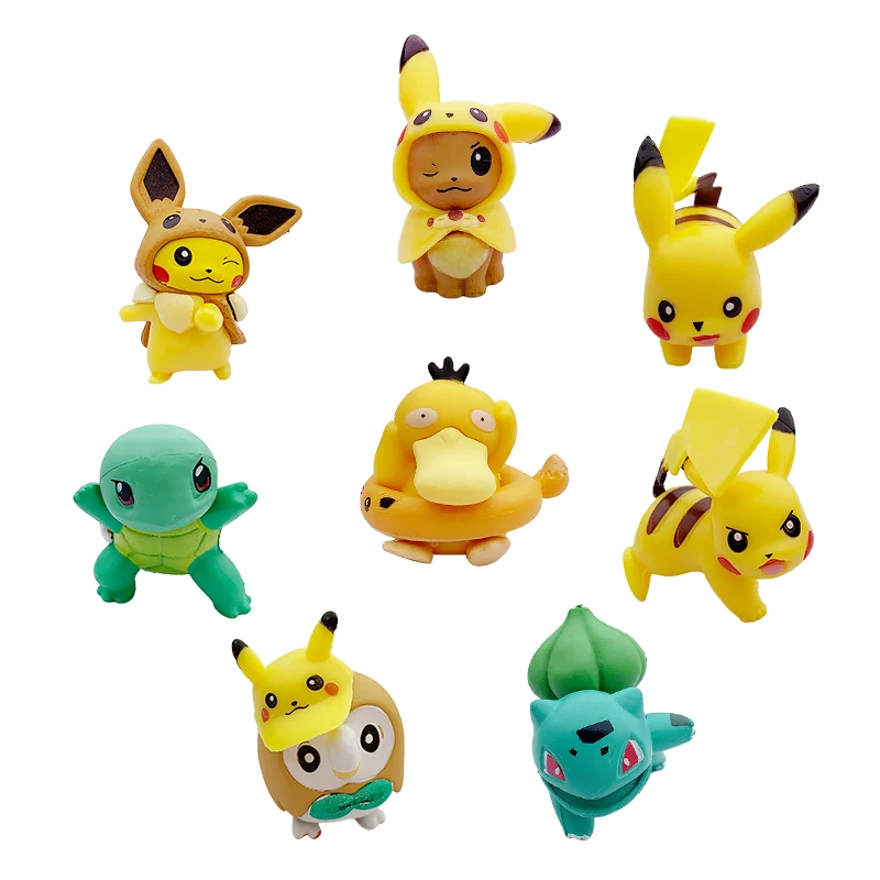 8 Pezzi Pokemon Figure Giocattoli 3-4Cm Anime Azione Pokemon Pikachu Squirtle Bulbasaur Modello Cake Decor Pokemon Raccogliere Bambola Regalo Per Bamb