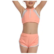 Новинка, купальник-бикини для девочек, детский купальник, детская одежда для плавания, сексуальный купальник-бикини, детский Одноцветный Спортивный Купальный Костюм