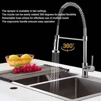 

Kitchen Faucet Pull out Type 360 Degrees Rotation Water Faucet Kitchen Water Tap with Dual Function Sprayer Water Faucet