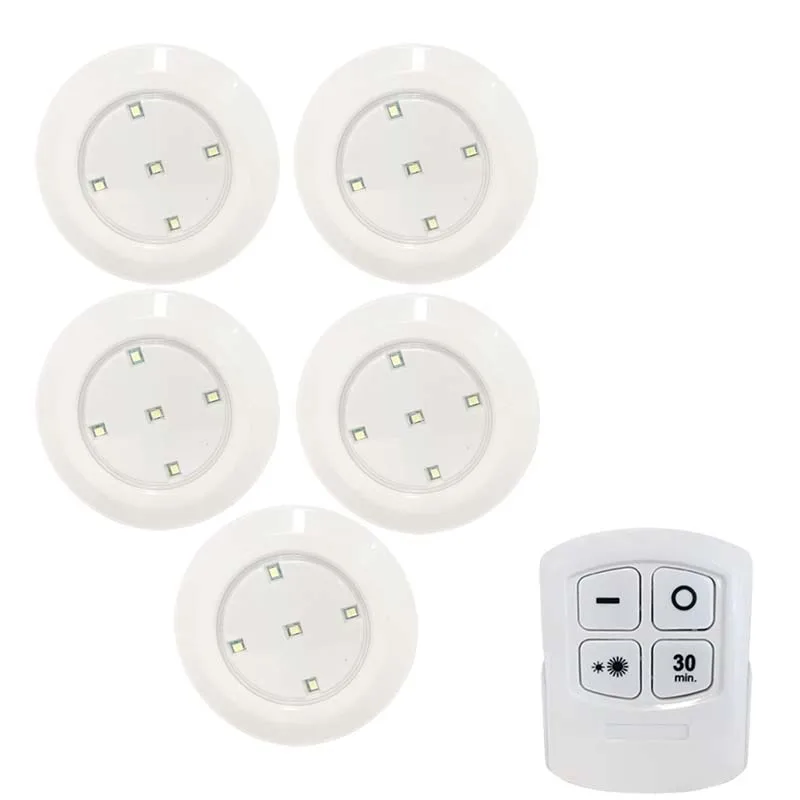 5 Lamp1 Remote Ночник светодиодный пульт дистанционного управления Управление 5 светодиодный свет шкафа Беспроводной пятно света беспроводной инфракрасный датчик, который крепится в любом месте, нажмите ночные лампы Батарея в комплект не входит - Испускаемый цвет: 5 Lamp1 Remote