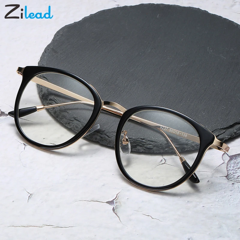 

Zilead Fashion Retro Anti Blue Light Glasses Frame Metal Round Optical Sepectacles Plain Eyeglasses Eyewear For Men Women Unisex