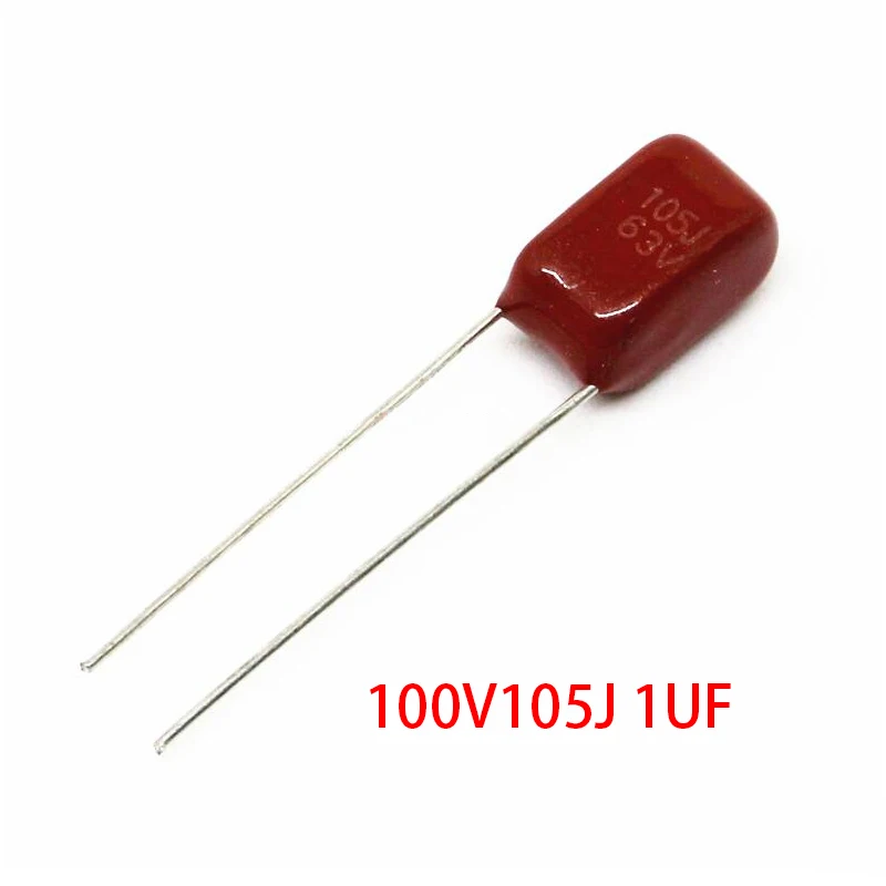 10 шт. 100V105J 1 мкФ шаг 5 мм 100 в 105J 105 CBB полипропиленовый пленочный конденсатор |