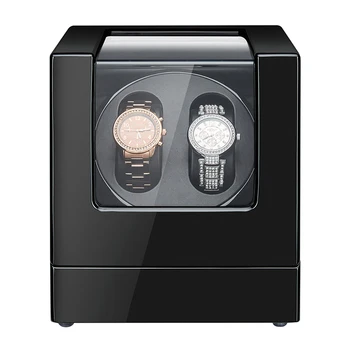 

Retro Double Watch Winder Wooden Automatic Watch Winder Box for 2 Watches with Mabuchi Motor and Dual Power Supply Wholesale