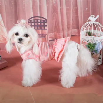 

Cotton Dog Dress Cute Strawberry Dog Clothes Summer Pet Clothing Puppy Skirt Chihuahua Yorkshire Doggy Costume Princess Apparel