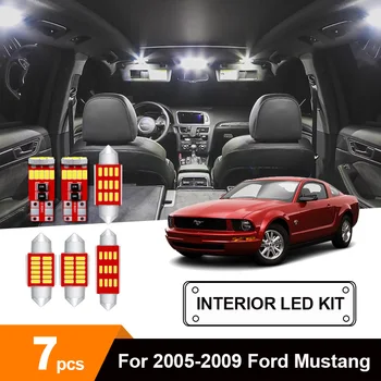 

7pcs White Car LED Light Bulbs Interior Package Kit For 2005-2009 Ford Mustang Map Dome Trunk Door License Plate Light Lamp
