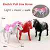 Upgrade Electric Pull Line Animal Toy Unicorn, Horse, Deer, Pig, Squirrel, Cattle And Dog,With Light + Music + Walking 5