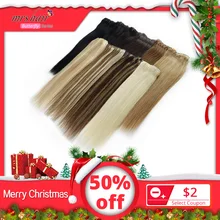 Миссис зажим для волос в волос 1" 18" 2" 22" машина сделала человеческих Заколки для волос чёрный; коричневый блондинка натуральных волос 100 грамм