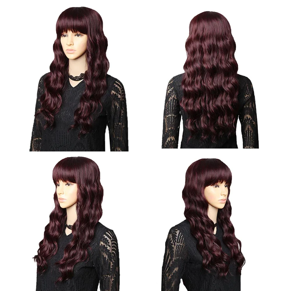 Amir длинные волнистые синтетические парики с челки термостойкие волокна полный парик для афроамериканских женщин черный коричневый блонд cosplayhair