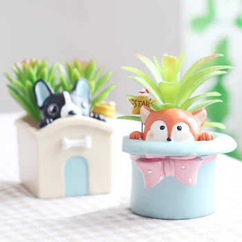 

Flower Planter Resin Animal Bonsai Potted Plant Flowerpot Creative 3D Home Decor Desktop Cute Office Statue Balcony Plant Pots