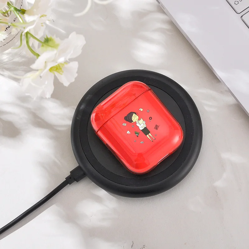Чехол DIFFRBEAUTY для Airpods1/2 мягкий яркий красный беспроводной Bluetooth защитный футляр