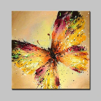 

Mintura Handpainted Abstract Butterfly Animal Oil Painting On Canvas Modern Pop Art Wall Picture For Living Room Home Decoration