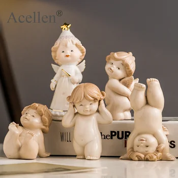 

European-Style Home Little Angel Furnishings Cute Desktop Ceramic Cartoon Doll Decorations Miniature figurine accessories