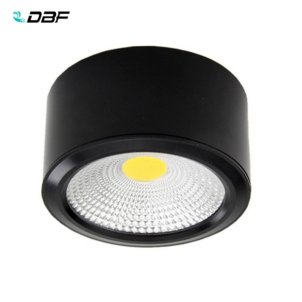 

[DBF] Dimmable COB LED Downlight 3W/7W/12W Surface Mounted LED Ceiling Downlight AC110V-220V Home Luminaire With Black Color