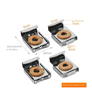 

4pcs Install Square Mirror Holder Clips Glass Clamps Fixed Spring Bracket Bathroom Hanger Buckle Glass Shelf Support Hardware