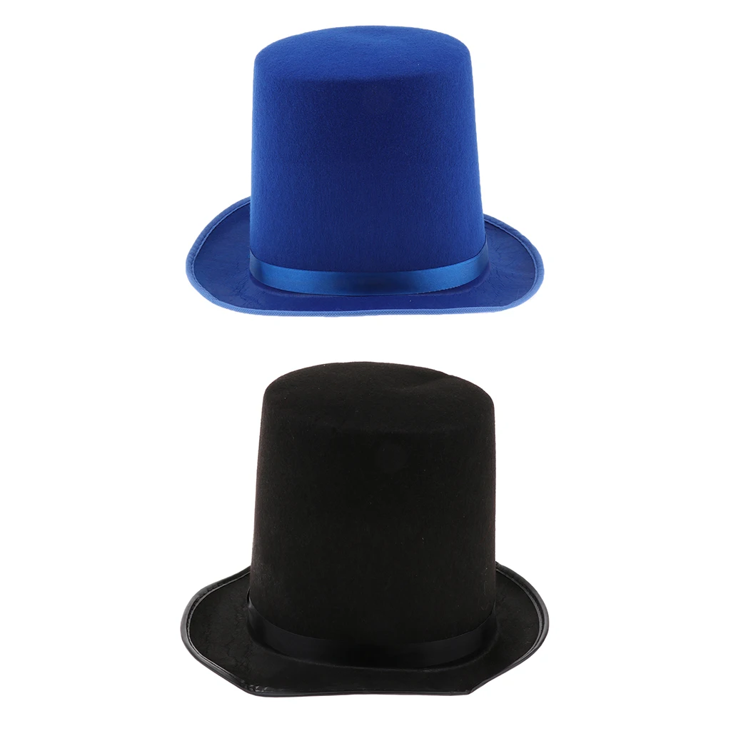 Fun Plain Felt Satin Hat Circus Magician Cap Costume Dressing up Accessory Favor for Men Women