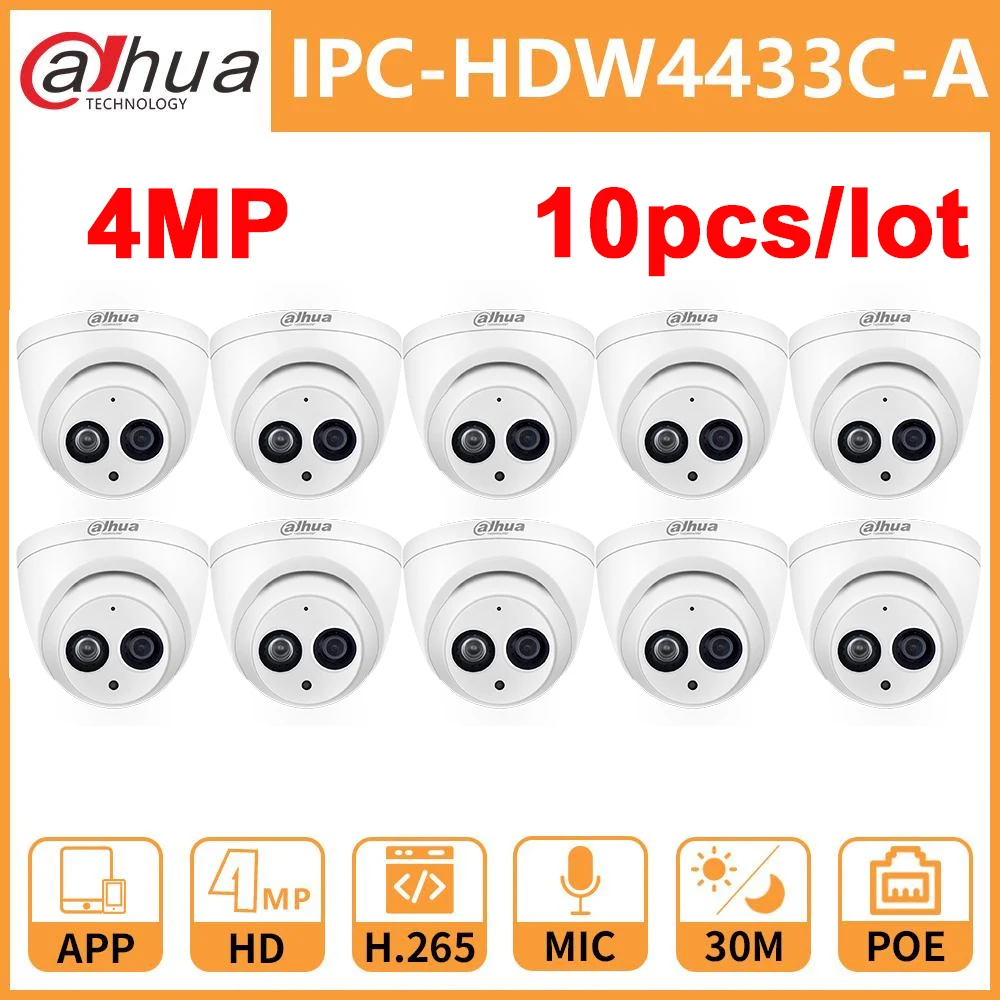 

Dahua IP camera IPC-HDW4433C-A 4MP network IP Camera Onvif Built-in MIC POE 4433c-a 4431c-a Home Security CCTV H.265 IPC Camera