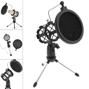 

Portable Adjustable Studio Holder Desktop Tripod with Windshield Filter