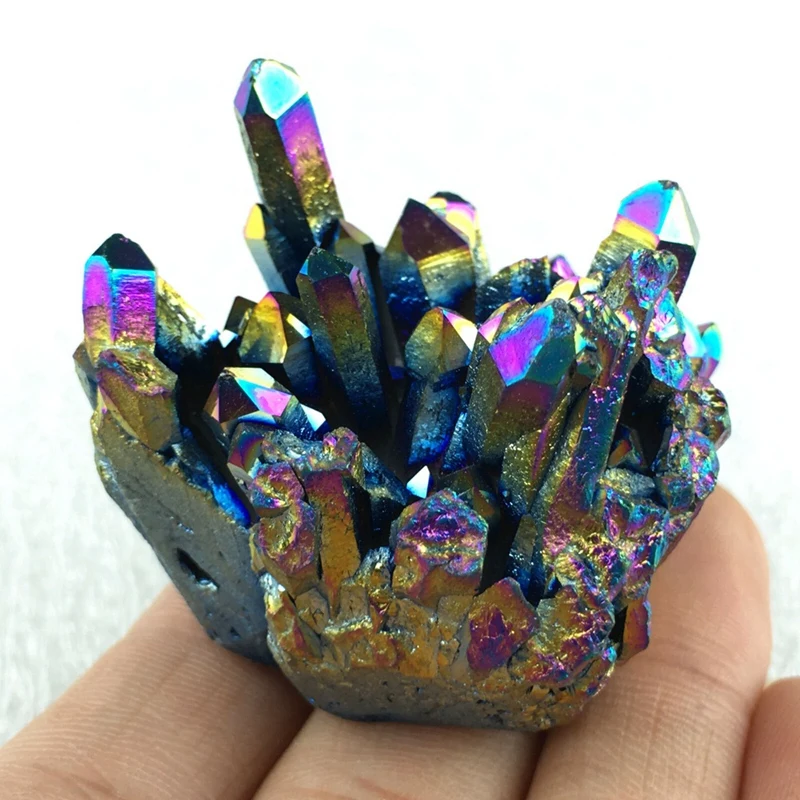 

Hot New Natural Quartz Crystal Rainbow Cluster VUG Mineral Specimen Healing
