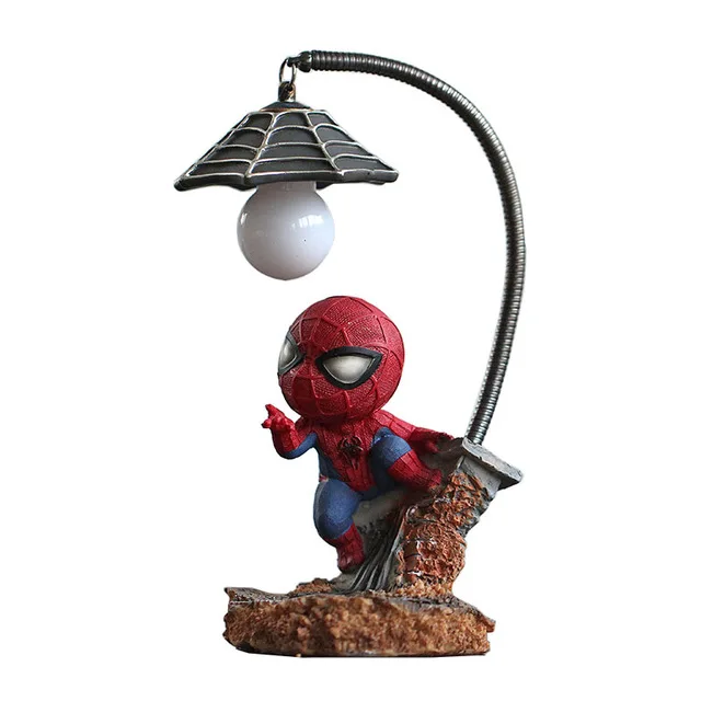 LED Cartoon Cute Q Version Spider Man Night Lights Multiple Of Extraordinary Fighters Book Desktop Ornaments A Birthday Present - Испускаемый цвет: B