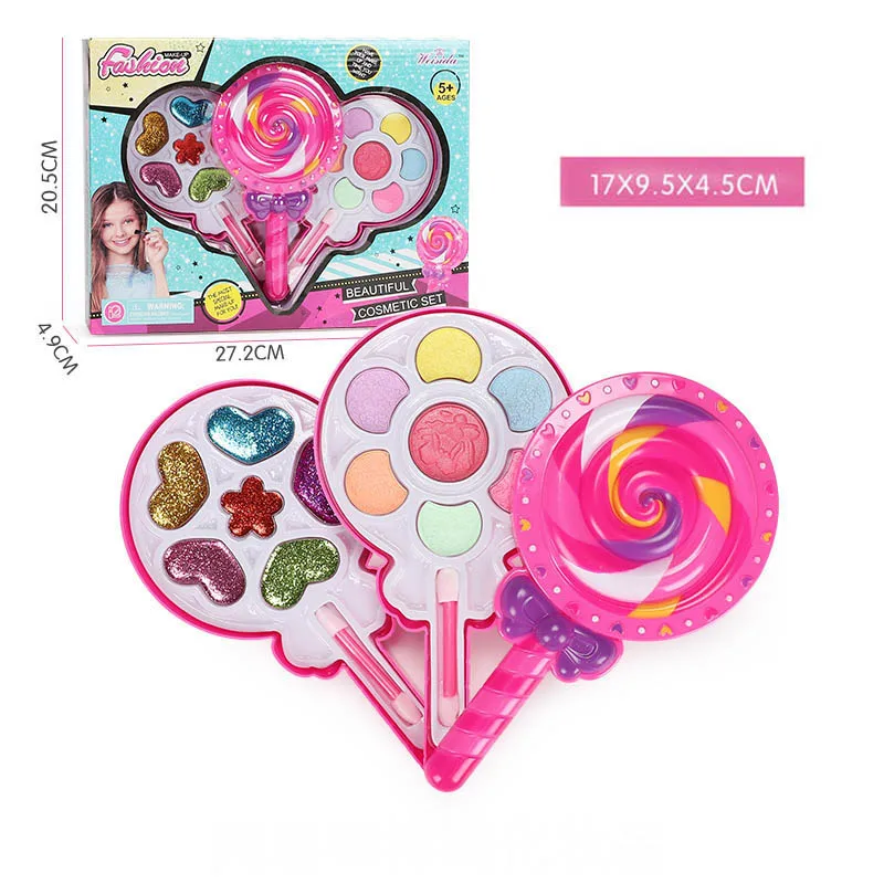 amazing Children make toy set game princess pink makeup safety non-toxic for girl dress up cosmetics kit pr