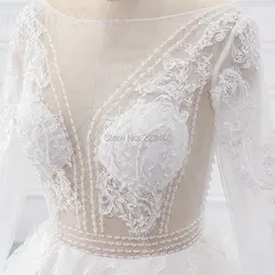 2019 Новое свадебное платье трапециевидной формы роскошное бисер Кристалл vestido de noiva Иллюзия брак сексуальное свадебное платье на заказ;